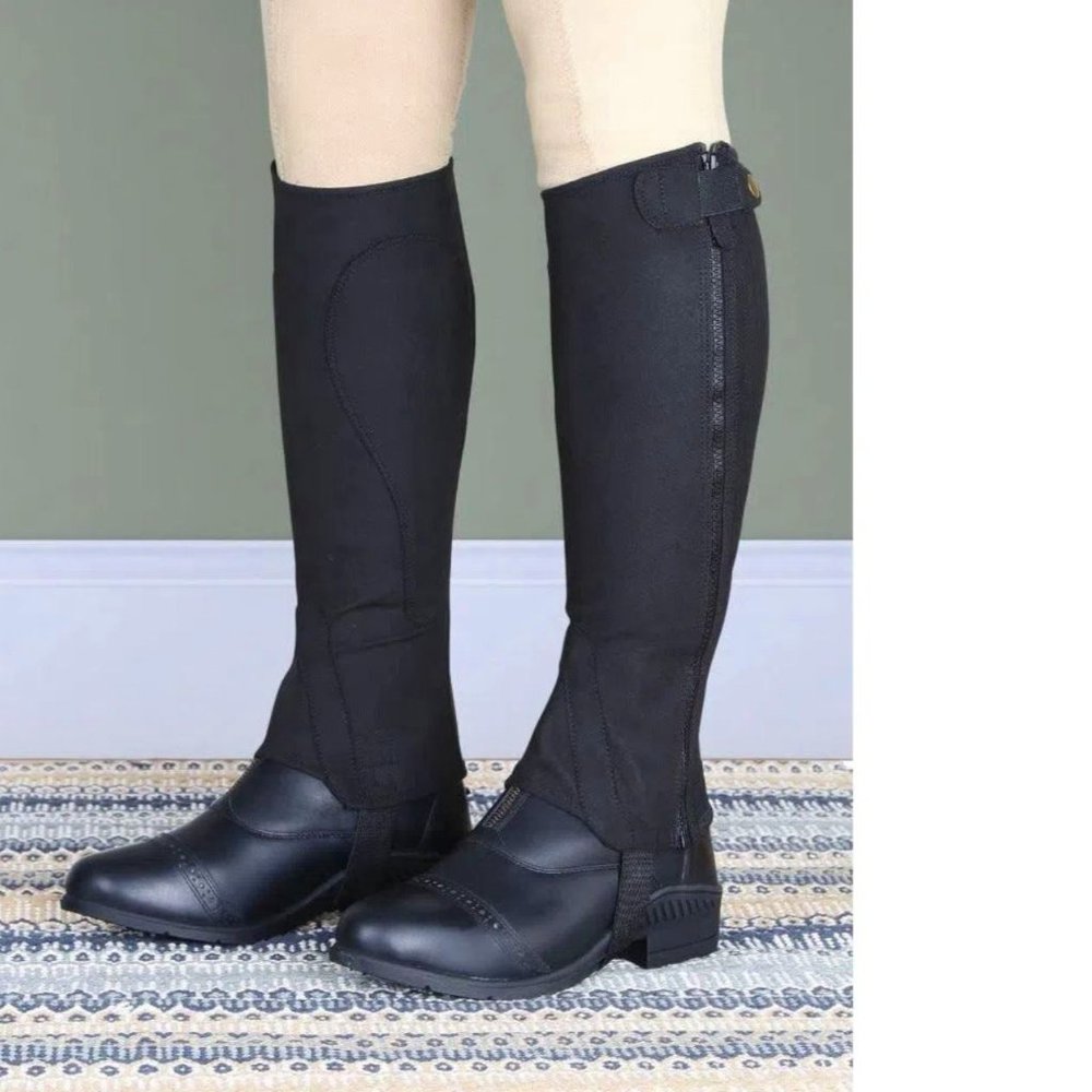Shires Moretta Kids' Suede Half Chaps - Black